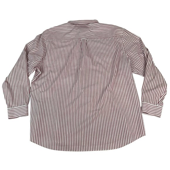 Saddlebred Men's Button Down Shirt Wrinkle Free XXL Red White Striped Cotton - Picture 2 of 9